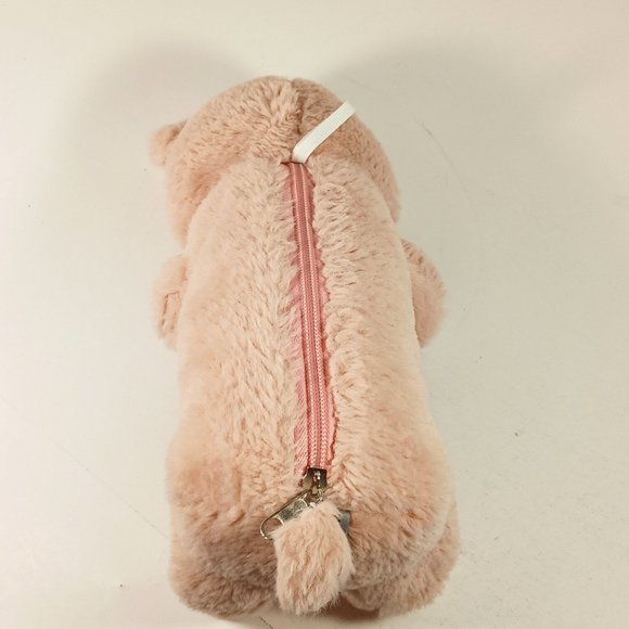 Moshi Moshi Pink Pig Stuffed Animal Plush Zip Back Secret Pocket HTF 9" - Picture 11 of 13